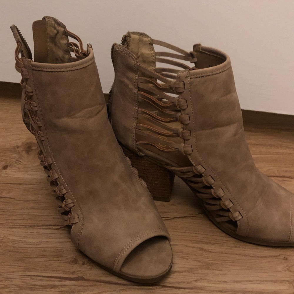 Open toe booties